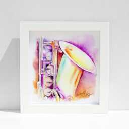 Iridescent Tenor Saxophone - Musical Instrument Painting By Jamie Hansen - thumbnail 3