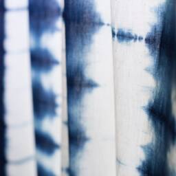 Indigo Tie Dye Cotton Curtain Handmade Shibori Boho Decor - thumbnail 4