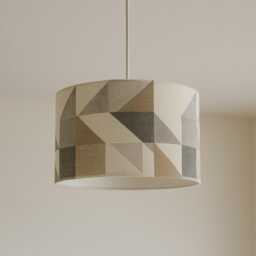 12 Inch Multicolour Geometric Pattern Ceiling Pendant Light Shade Modern Drum Lampshade For Home Decor, Hanging Cover - thumbnail 4