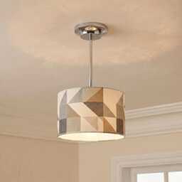 12 Inch Multicolour Geometric Pattern Ceiling Pendant Light Shade Modern Drum Lampshade For Home Decor, Hanging Cover