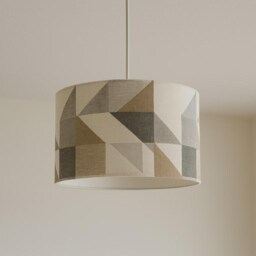 12 Inch Multicolour Geometric Pattern Ceiling Pendant Light Shade Modern Drum Lampshade For Home Decor, Hanging Cover - thumbnail 3