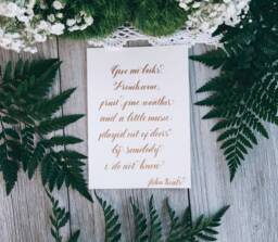 Handwritten Calligraphy Art Print John Keats Quote, Gold Ink - 5x7 - thumbnail 1