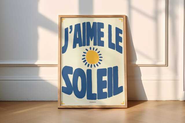 J'aime Le Soleil Print - Hand-Illustrated Summer Poster - image 1