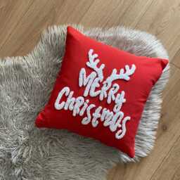Embroidered Christmas Themed Pillows, Punch Needle Cushion, Farmhouse Decoration, Xmas Gift, New Year Gift Idea, Housewarming - thumbnail 4