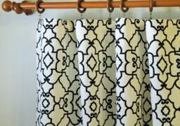 "Curtain Pair 50"" Width Rod Panels Drapes Trellis Curtains Windsor in Ivory - 50x63 50x84 50x96 50x108" - thumbnail 1