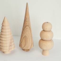 Wooden Christmas Tree Set Of 3 Scandinavian Rustic Home Decor Minimalist Tree - thumbnail 2