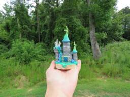 Charming Miniature Fantasy Castle With Quartz Crystals ~ Tiny Fairy Crystal Colorful Mini Silver