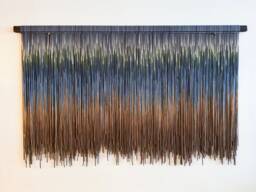 Bellflower Basin Fiber Art Wall Hanging Dip Dye Tapestry - thumbnail 1