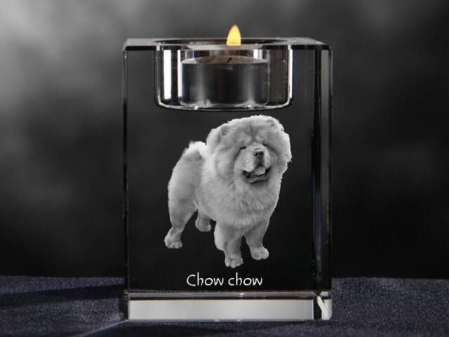 Chow Chow, Crystal Candlestick With Dog, Souvenir, Decoration, Limited Edition, Collection - image 1