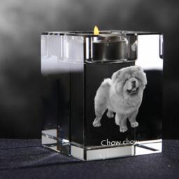 Chow Chow, Crystal Candlestick With Dog, Souvenir, Decoration, Limited Edition, Collection - thumbnail 2