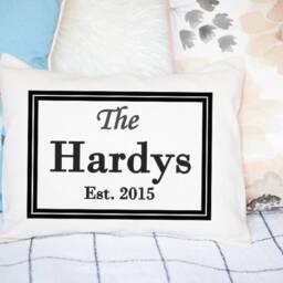 Personalized Pillow, Christmas Gift Idea, Anniversary 2nd Anniversary, Cotton Anniv, Newlywed Gift, Family Pillow Last Name - thumbnail 2