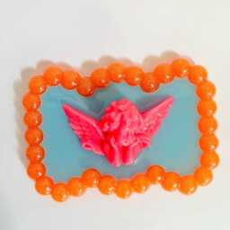 Cherub Angel Baby Wall Hanging/Dopamine D??cor/Pop Art/Maximalist D??cor/Unique Gift/Resin Art/Rainbow Decor/Cupid/Unique Gift - thumbnail 3