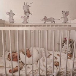 Mice Set Watercolor Wall Decal/Kids Decor Nursery Decals Mouse Wall Stickers - thumbnail 3