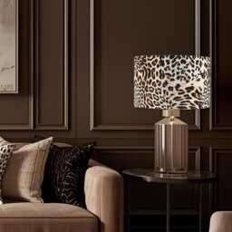 Luxury Leopard/Cheetah Print Velvet Drum Lampshade - thumbnail 2