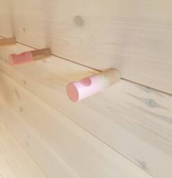 Pink Wall Hook/Set Of 5/Wooden Towel Hook/ Modern Wooden Hook/Coat Rack/Minimalistic Hangers/Beech Wood/Home Decor/Kitchen Hook - thumbnail 1