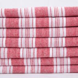 Red Striped Turkish Beach Towel Recycled Cotton Hammam Towel - 36x67 - thumbnail 3