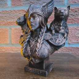 Freyja Bust With Cats - Norse Mythology Decor Ornament Figure - thumbnail 3