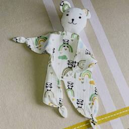 Baby Muslin Comforter, Soft & Cuddle First Baby Toy, Shower Gift, Bear Security Blanket, Sleeping Toy - thumbnail 2