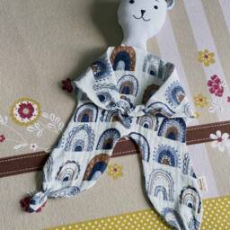 Baby Muslin Comforter, Soft & Cuddle First Baby Toy, Shower Gift, Bear Security Blanket, Sleeping Toy - thumbnail 3