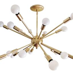 Atomic 20 Arm Sputnik Chandelier - Brass Starburst Mid Century Modern Dining Room Living Light Ul Listed - thumbnail 2