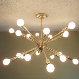 Atomic 20 Arm Sputnik Chandelier - Brass Starburst Mid Century Modern Dining Room Living Light Ul Listed - thumbnail 3