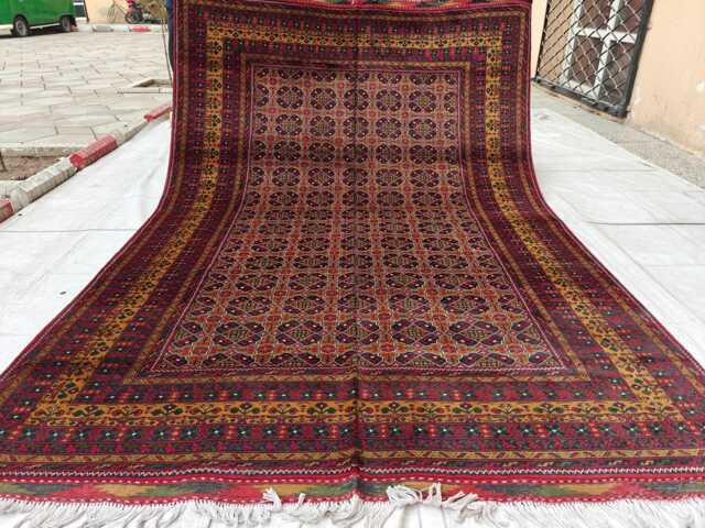 Handwoven Yousafi Afghan Rug 9.11x6.8 Ft, Geometric Wool Rug - image 1