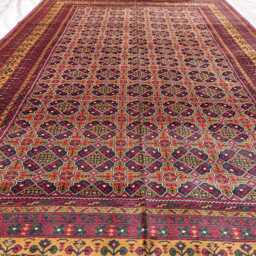 Handwoven Yousafi Afghan Rug 9.11x6.8 Ft, Geometric Wool Rug - thumbnail 4