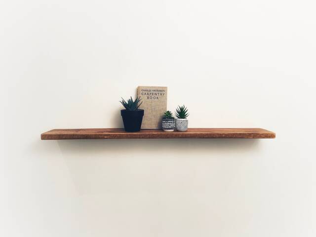 Rustic Wooden Floating Shelf, Solid Wood Radiator Shelves 15cm Depth X 2.5cm Thickness, Handcrafted Wall Shelving - image 1