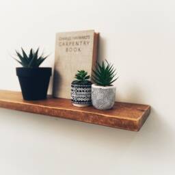 Rustic Wooden Floating Shelf, Solid Wood Radiator Shelves 15cm Depth X 2.5cm Thickness, Handcrafted Wall Shelving - thumbnail 2