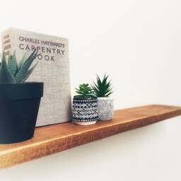 Rustic Wooden Floating Shelf, Solid Wood Radiator Shelves 15cm Depth X 2.5cm Thickness, Handcrafted Wall Shelving - thumbnail 3