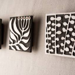 Tile Wall Art - Black & White Modern Motifs - thumbnail 2