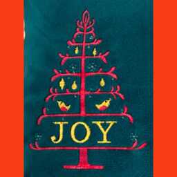 Christmas Embroidered Dark Teal Cotton Velvet Oblong Cushion Cover, Ready To Post - thumbnail 2
