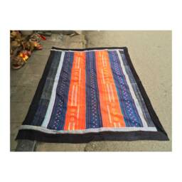Vintage Handmade Tribal Hmong Embroidered Batik Cotton Nylon Fabric Blanket - thumbnail 1