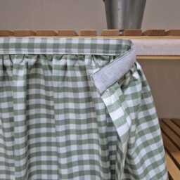 Red Stripes Sink Skirt, Shelf Covering Utility Vanity Self Adhesive Hook & Loop Skirt - thumbnail 4