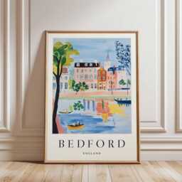 Bedford UK Poster Town Wall Art, Bedfordshire Print - thumbnail 3