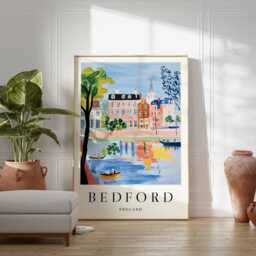 Bedford UK Poster Town Wall Art, Bedfordshire Print - thumbnail 2
