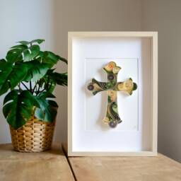 Cross Framed Quilling Paper Art/Wall Home Decor - thumbnail 1