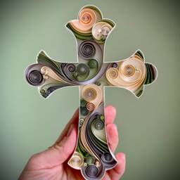 Cross Framed Quilling Paper Art/Wall Home Decor - thumbnail 2