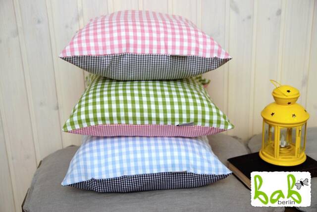 Pillow, Pillowcase, Decorative Pillow Vichy Check, Also As A Set With Hot Water Bottle - image 1