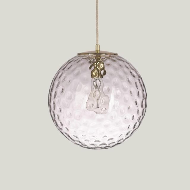 Glass Globe Pendant Light With Brass Top - image 1