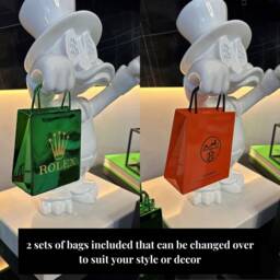 Pop Art Resin Duck Sculpture Alec Monopoly Inspired, Luxury Home Decor, Cool Art, Gallery Money Art - thumbnail 3