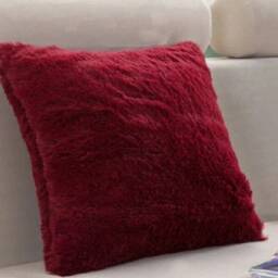 Handmade Teddy Bear Faux Fur Cushion Cover - Soft Fleece Pillow, 16x16 - thumbnail 3