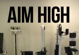 Gym Motivation Aim High Wall Decal Fitness Workout Quotes Vinyl Sticker Sport Interior Graphics 4(Gqm - thumbnail 1