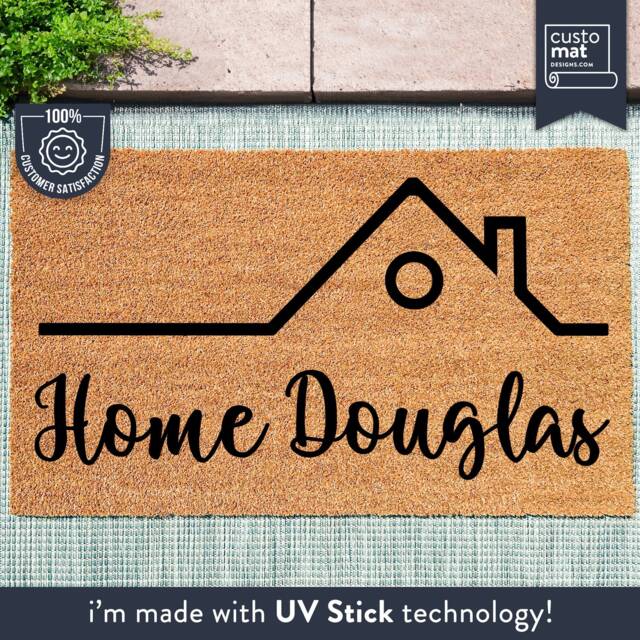 Custom Family Name Doormat, Personalized Home Door Mat - Customized Outdoor Rug New Gift Realtor Housewarming - image 1