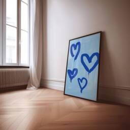 Hearts 2 Unframed Print - Heart Poster Spray Paint Graffiti Prints Painting Colourful Decor - thumbnail 1
