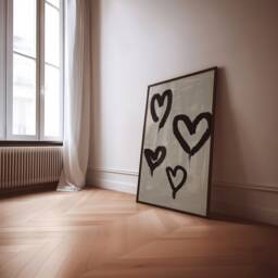Hearts 2 Unframed Print - Heart Poster Spray Paint Graffiti Prints Painting Colourful Decor - thumbnail 3
