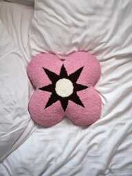 Blush Pink Punch Needle Pillow Handmade 12x12 Decorative Cushion - thumbnail 1