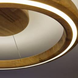 Ivylux Handcrafted Walnut Wooden Led Ceiling Flush Mount Lamp With Dimmable Warm Light - thumbnail 2