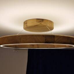Ivylux Handcrafted Walnut Wooden Led Ceiling Flush Mount Lamp With Dimmable Warm Light - thumbnail 3