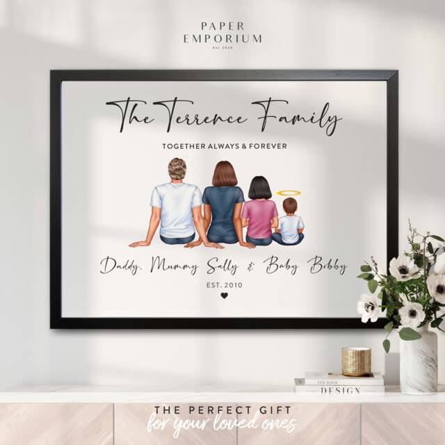 Personalized Family Portrait Print Custom Wall Art - image 1